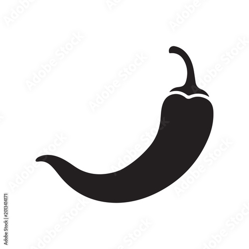 Obraz na plátne Dry spicy pepper silhouette icon vector illustration on white background