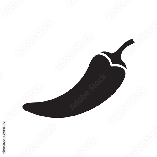 Fotografie Dry spicy pepper silhouette icon vector illustration on white background