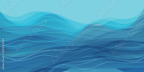 Flowing blue water waves abstract background design