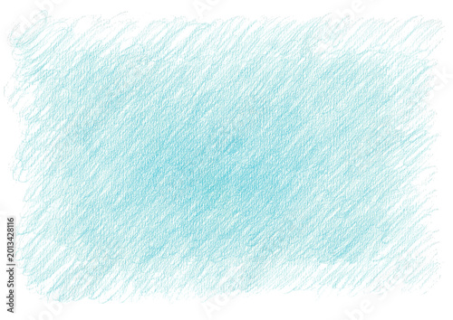 透明背景（png）に手書きの水色の塗りつぶしの色鉛筆画