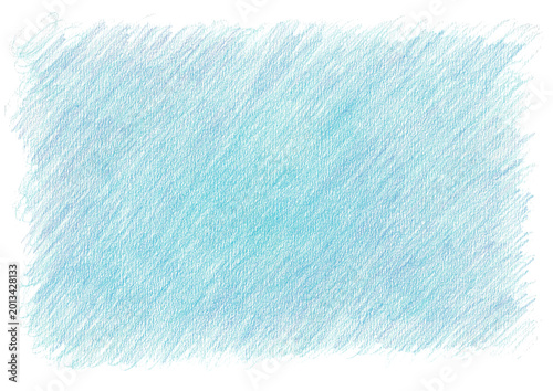 透明背景（png）に手書きの水色の塗りつぶしの色鉛筆画