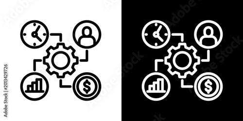 Foto Resource Management Icon Set Vector Collection Isolated In Black And White