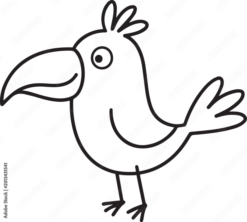 Fototapeta premium Cute Cartoon Bird