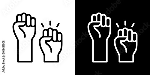 Obraz na plátně Empowerment Icon Set Vector Collection Isolated In Black And White