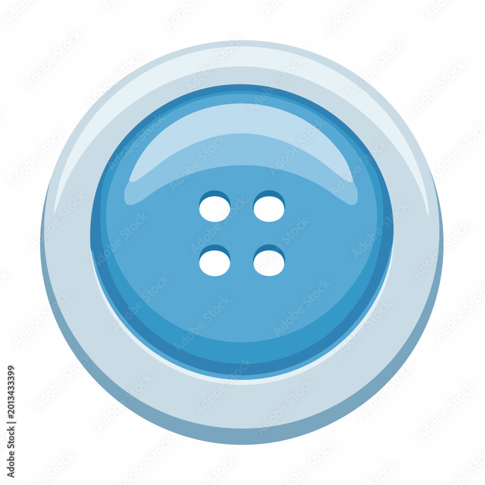 Fototapeta premium Blue Sewing Button with Four Holes