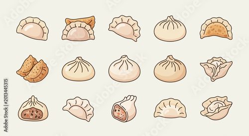 Photos Variety of dumplings and pastries displayed.