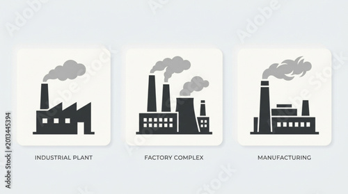 Tableau sur toile Industrial factory buildings with smokestacks.