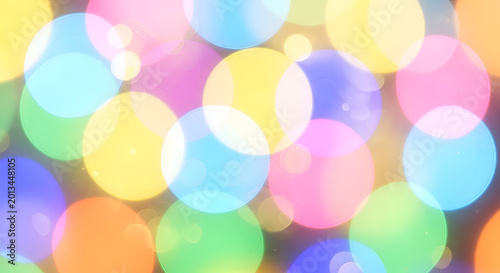 Colorful bokeh background with circles.