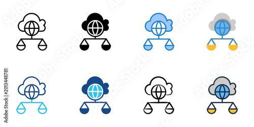 Foto Load balancer icons set multiple style collection