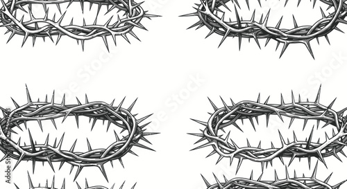 Billede på lærred Crown of Thorns, Religious Symbol of Suffering and Sacrifice