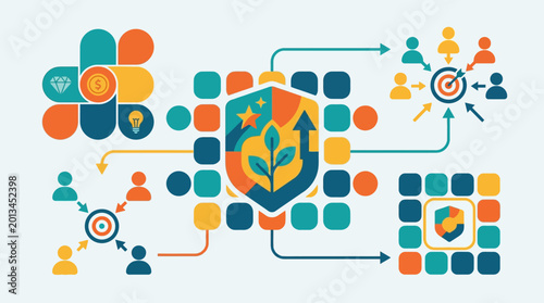 Foto Business strategy and management concept.