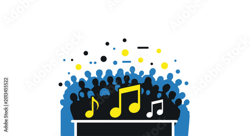 Cuadro en lienzo Music Notes on a Soundboard Graphic.