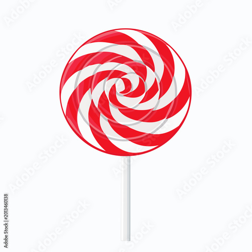 Red and White Swirl Lollipop