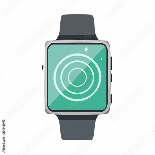 Smartwatch with concentric circles on screen