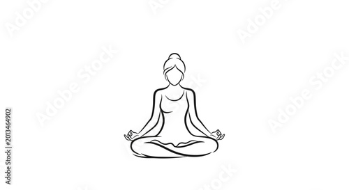 Obraz na płótnie Woman in Lotus Position Meditating Calmly.