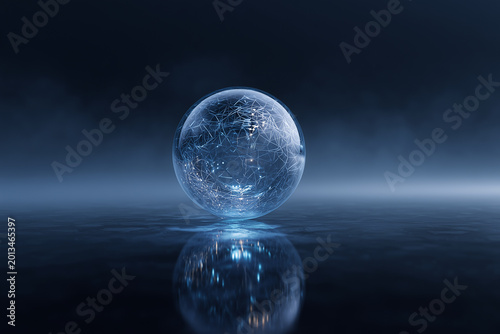 Abstract Light Orb with Electric Energy Effect Futuristic Background