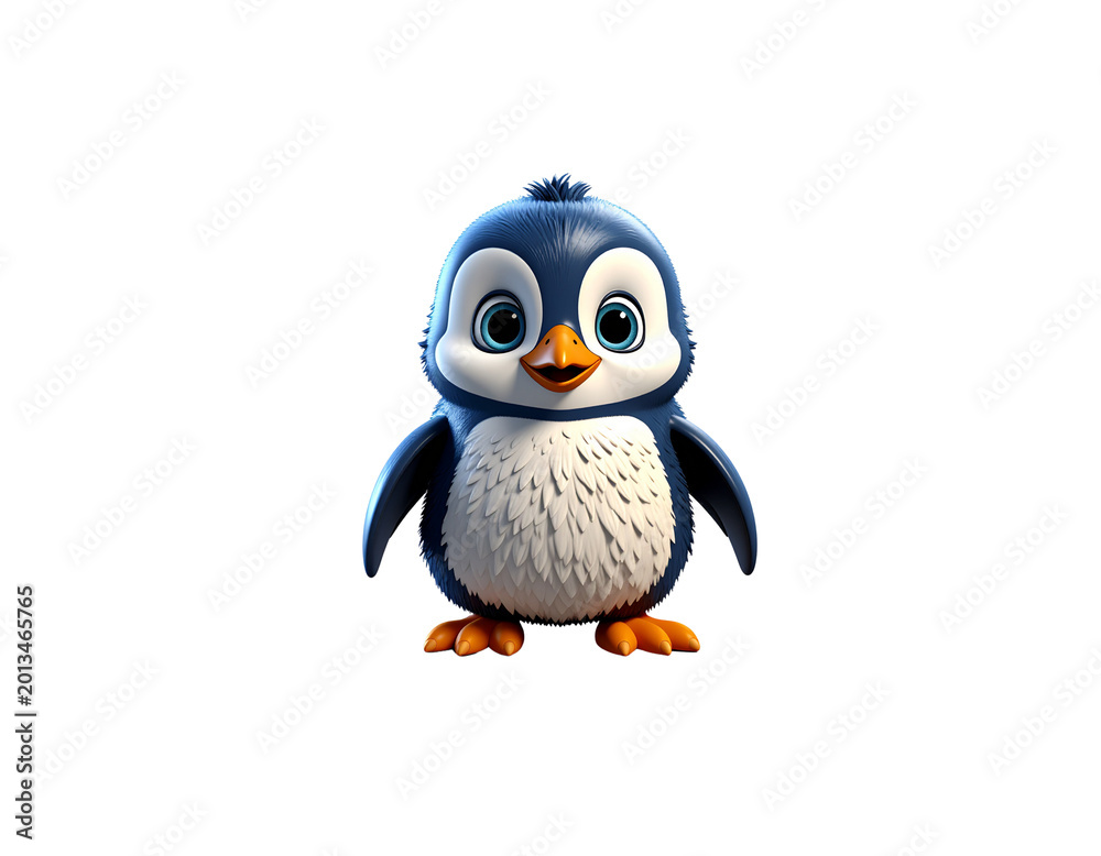 Fototapeta premium Cute 3D Penguin PNG