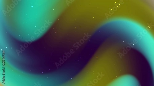 Abstract Cosmic Gradient Background with Neon Waves and Glowing Particles