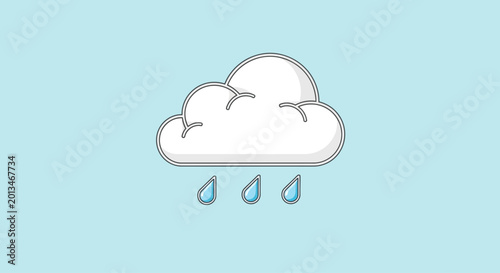 Quadro su tela Cloud with rain drops falling down.
