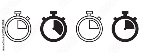 Photos Stopwatch Timer Icon Vector Design, Countdown Clock Symbol for Sports Timing, Productivity Tracking, and Time Interval Measurement Systems
