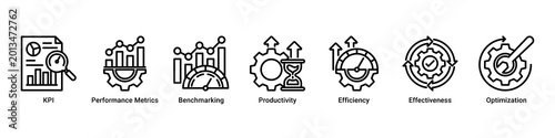 Cuadro en lienzo Performance Tracking web banner icon vector illustration with icons of KPI, Perf