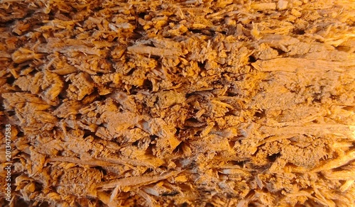 Foto Close-up shot of coarse wood fiber texture, showing detailed brown organic splin