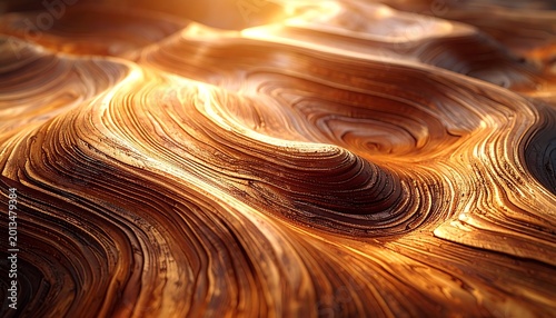Golden abstract wave pattern background texture.