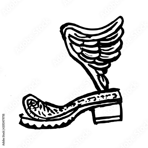 Fotografie hand drawn vector illustration of grecian sandal