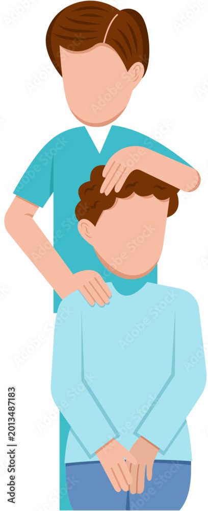Obraz premium Male Therapist Helping Patient Illustration