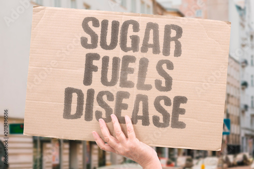 Φωτογραφία "Sugar Fuels Disease" Excess dietary sugar intake directly correlates with obesity and diabetes