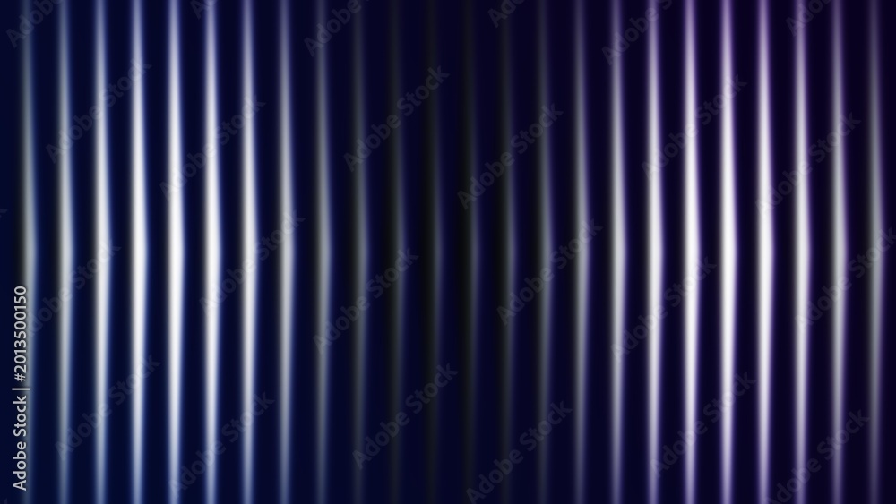Obraz premium Vertical violet and white glowing light stripes on dark abstract background overlay
