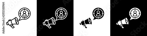  Audience black and white icon design concept
