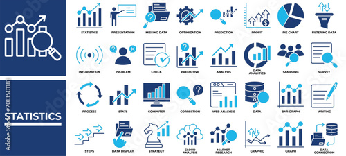 Fotografía Statistics icon set collection