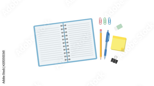 Bilde på lerret School supplies on white background.