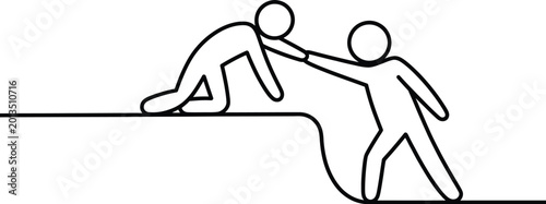 Foto Helping hand teamwork support overcoming obstacles concept vector illustration