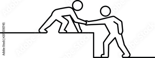 Foto Helping hand teamwork support overcoming obstacles concept vector illustration