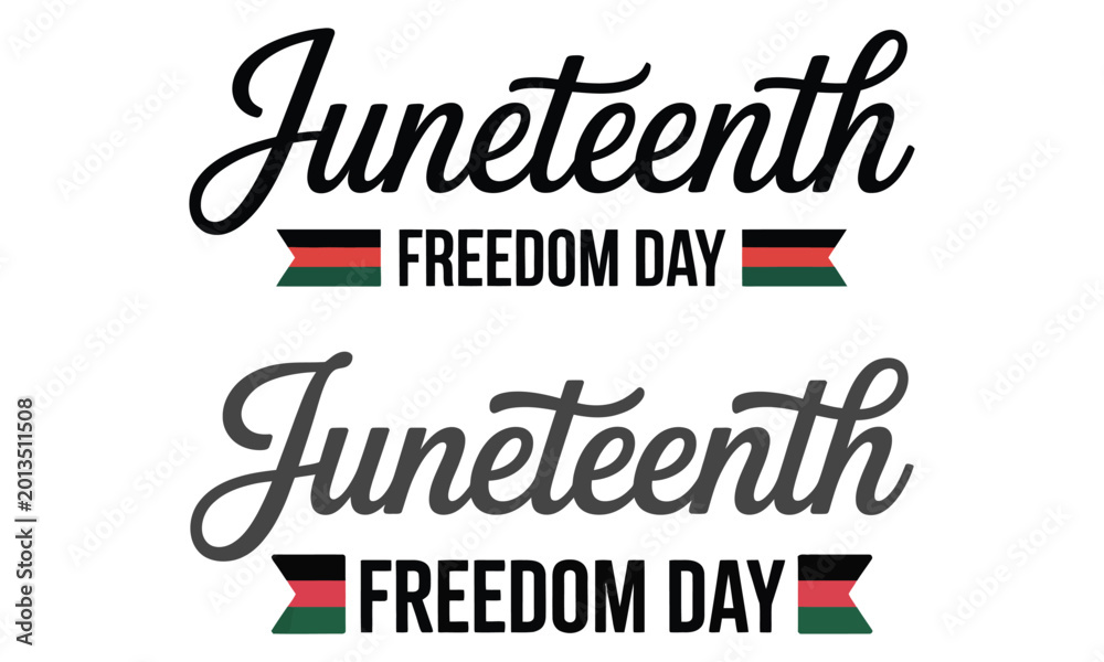 Obraz premium Elegant juneteenth freedom day typography design with african inspired colors and celebration theme