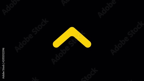 Bouncing Upward Yellow Arrow Indicator for Dynamic Swipe. 4K Video