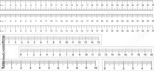 Cuadro en lienzo Blank Ruler Template Measuring Scale Tool Graduation Units Size Indicator Vector