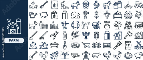 Photos Farm and Agriculture Rural outline icon set