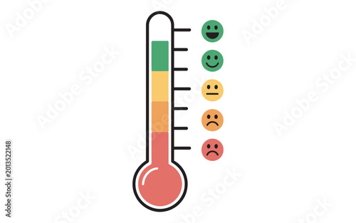 Tableau sur toile Thermometer Temperature Gauge Icons Representing Low and High Temperature Levels