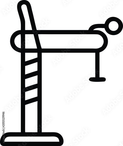 Cuadro en lienzo Simple black outline icon of a construction crane on white Keywords: crane, cons