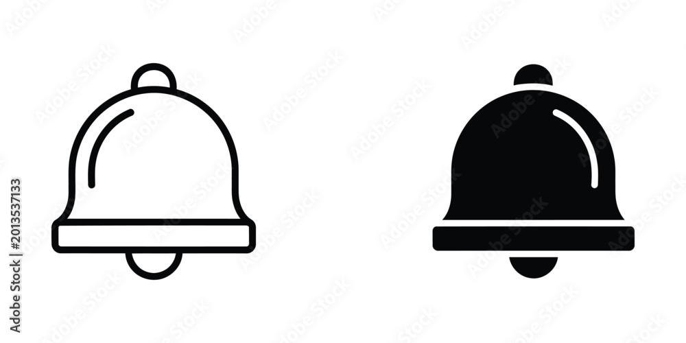 Fototapeta premium Simple black and white bell icon illustration