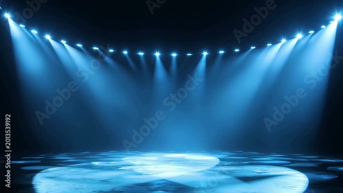 Spotlight Brilliance: A dramatic display of stage lighting illuminates an empty space, setting the stage for anticipation and excitement, filling the air with a sense of wonder. 