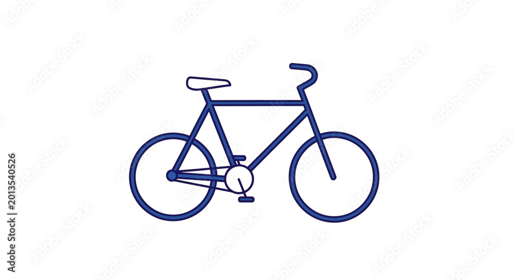 Obraz premium Minimalist blue bicycle illustration on white background vector graphic