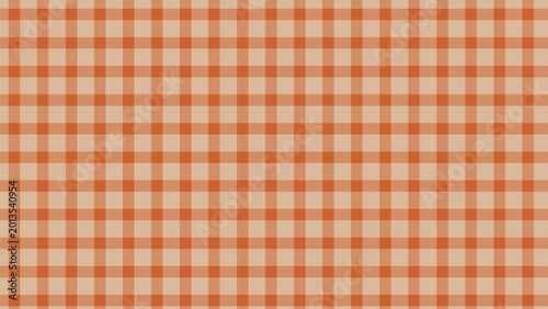 Quadro su tela Soft peach and warm orange hues interlace in a cheerful and inviting gingham pat