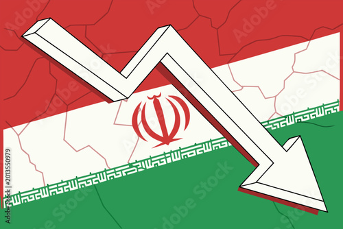 Foto Tehran unrest and financial collapse concept showing political instability and economic decline in Iran