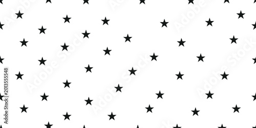 Seamless cute small scale black stars fabric design pattern