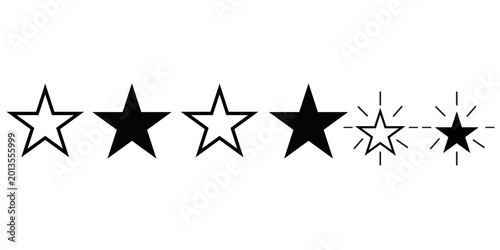A simple star icon set that can be used for evaluation and ranking (vector)