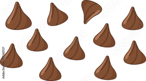 Cute Cartoon Hershey's Chocolate Kisses, Chocolate Candy Illustration for Sweet Treat Lovers